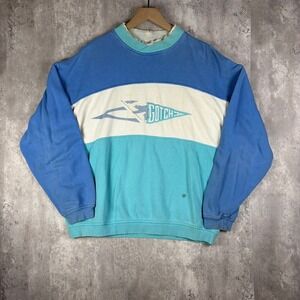 Vintage Gotcha Colorblock Sweatshirt Blue White Teal Surf 90s Mens Small S 16633
